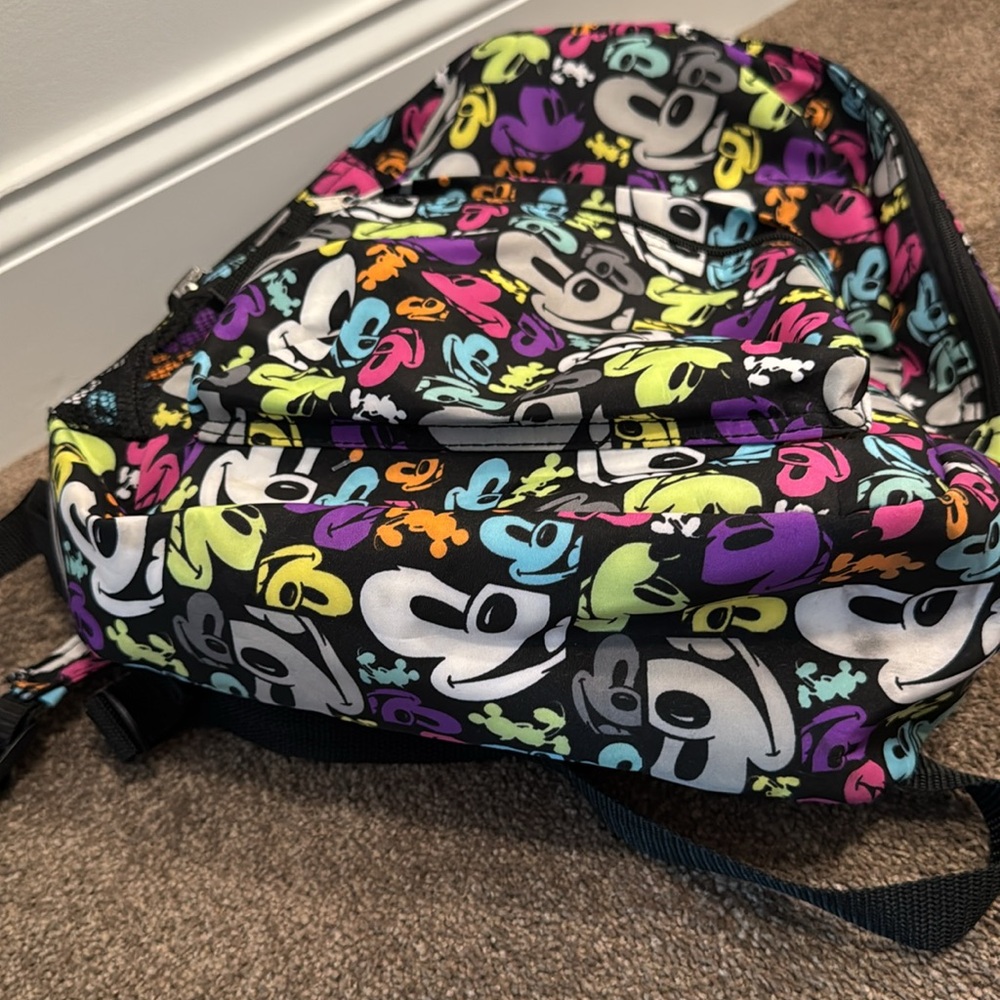 Disney parks Mickey Mouse face multi color backpack bag - Picture 6 of 6